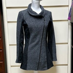 KUHL women's Kozet Long Jacket Wool Blend Asymmetrical Zip size XS